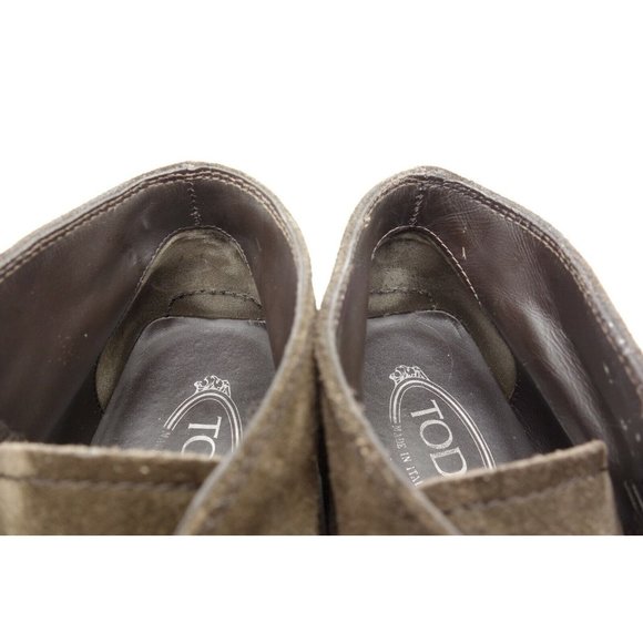 Tods Brown Leather Casual Lace Up Chukka Driving Ankle Boots Shoes Men\'s 7.5 main image 7